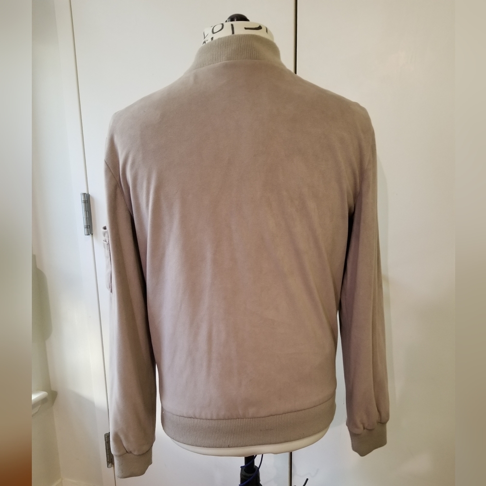 TopMan Mens Dull/Muted Pink faux Suede Bomber  Jacket - Picture 11 of 11